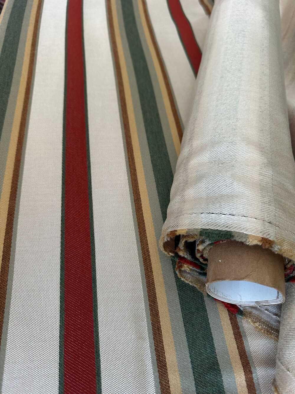 Striped Upholstery Drapery Fabric Multicolor Cotton Satin 3 yr x 54" wide